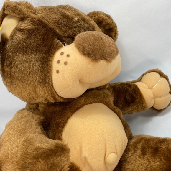 Vtg '86 Country Folk Plush Bear Brown Freckles Belly Button 25" Animal Plaything - Picture 14 of 14